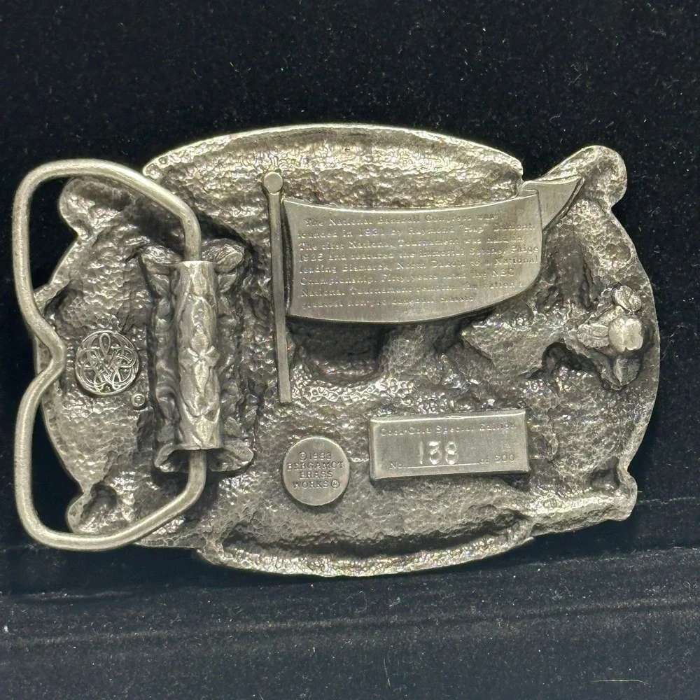 Vintage 1983 Coca-Cola NBC Baseball Belt Buckle Bergamot Brass 138/500